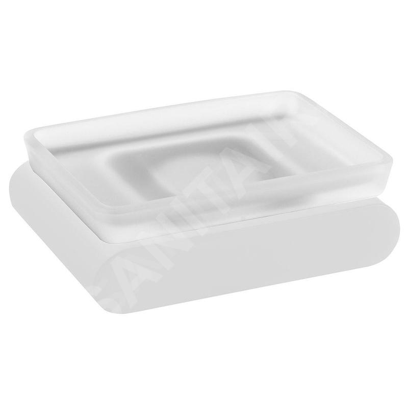Sapho Flori - Porte-savon avec support, verre dépoli/blanc mat RF002/14