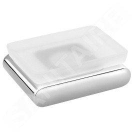 Sapho Flori - Porte-savon avec support, verre dépoli/chrome RF002