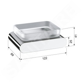 Sapho Flori - Porte-savon avec support, verre dépoli/chrome RF002