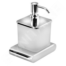 Sapho Flori - Distributeur de savon avec support, verre dépoli/chrome RF019