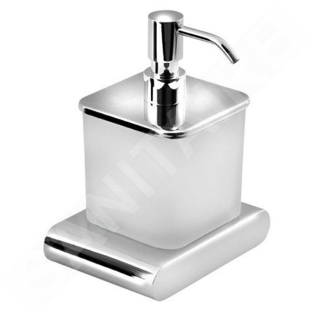 Sapho Flori - Distributeur de savon avec support, verre dépoli/chrome RF019