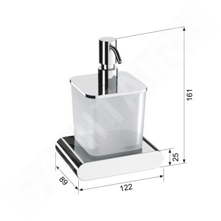 Sapho Flori - Distributeur de savon avec support, verre dépoli/chrome RF019