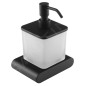 Sapho Flori - Distributeur de savon avec support, verre dépoli/noir mat, chrome RF019/15