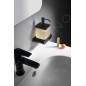 Sapho Flori - Distributeur de savon avec support, verre dépoli/noir mat, chrome RF019/15