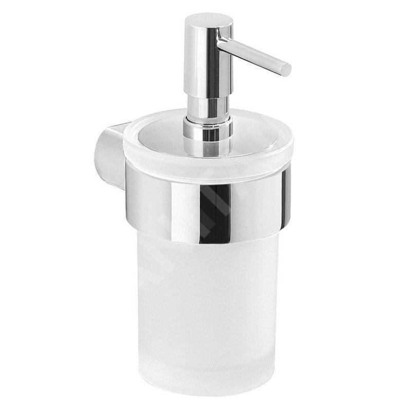 Sapho Gedy Pirenei - Distributeur de savon avec support, chrome/verre satiné PI8113