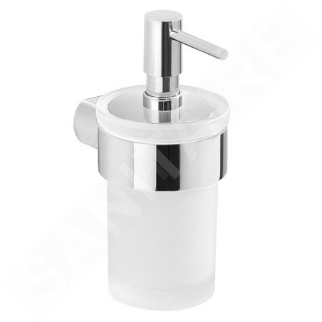 Sapho Gedy Pirenei - Distributeur de savon avec support, chrome/verre satiné PI8113