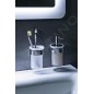 Sapho Gedy Pirenei - Distributeur de savon avec support, chrome/verre satiné PI8113