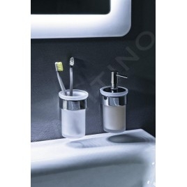 Sapho Gedy Pirenei - Verre pour brosse à dents et dentifrice, à poser, verre dépoli/chrome PI1013