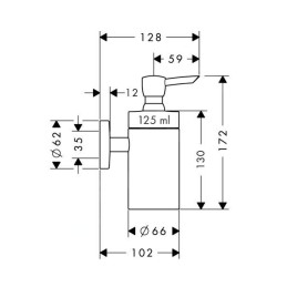 Hansgrohe Logis - Doseur de savon avec support, verre / nickel brossé 40514820