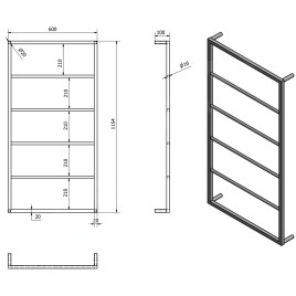Sapho Ska - Porte-serviettes 600x1150 mm, blanc mat SKA512