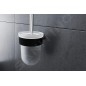 Nimco Nava - Brosse de toilette murale avec support, noir mat/verre mat NA 28094WN