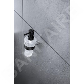 Nimco Nava - Doseur de savon avec support, noir mat/chrome/verre mat NA 28031W-T-b