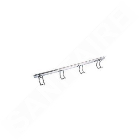 Novaservis Accessoires métalliques - Crochet quadruple, longueur 250 mm, chromé 6043,0