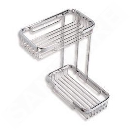 Novaservis Accessoires métalliques - Double étagère petite, de faible hauteur L, chrome 6074,0