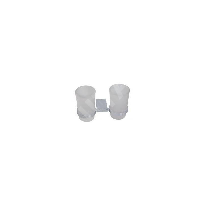 Novaservis Metalia 9 - Double porte-verre pour hygiène dentaire, chrome 0957,0 Novaservis Metalia 9 - Double porte-verre pour hygiène dentaire, chrome 0957,0