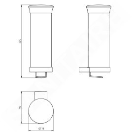 Novaservis Metalia 9 - Distributeur de tampons démaquillants, chrome 0972,0