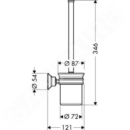 Axor Montreux - Brosse WC avec support nickel brossé 42035820