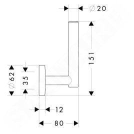 Hansgrohe Logis - Porte-rouleau de papier de réserve, nickel brossé 40517820
