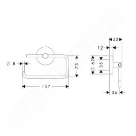Hansgrohe Logis - Porte-papier toilette, nickel brossé 40526820