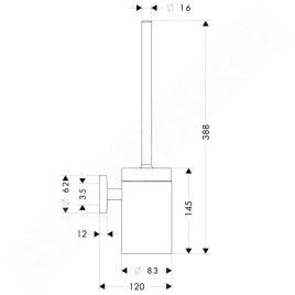 Hansgrohe Logis - Brosse de toilette avec support, verre, nickel brossé 40522820