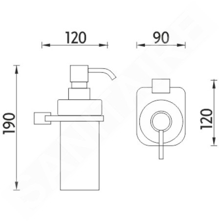 Nimco Kibo - Distributeur de savon avec support, verre dépoli/chrome Ki X3-31W-26