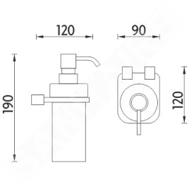 Nimco Bormo - Distributeur de savon liquide, chrome/verre dépoli BR X3-31W-26