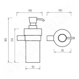 Nimco Bormo - Distributeur de savon avec support, chrome BR 11031W-26