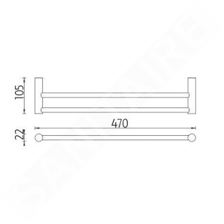 Nimco Bormo - Porte-serviettes, longueur 470 mm, chromé BR 11046D-26