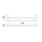 Nimco Bormo - Porte-serviettes, longueur 470 mm, chromé BR 11046D-26