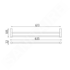 Nimco Bormo - Porte-serviettes, longueur, 640 mm, chromé BR 11061D-26