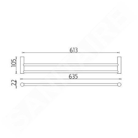 Nimco Bormo - Porte-serviettes, longueur, 640 mm, chromé BR 11061D-26