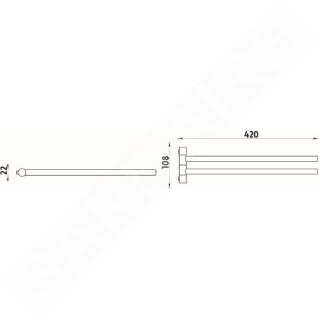 Nimco Bormo - Porte-serviettes, longueur 420 mm, chromé BR 11096-26