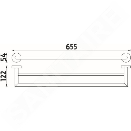 Nimco Unix - Porte-serviettes, longueur 650 mm, chromé UN 13061DA-26
