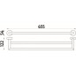 Nimco Unix - Porte-serviettes, longueur 650 mm, chromé UN 13061DA-26