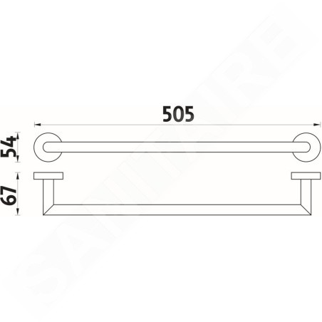 Nimco Unix - Porte-serviettes, longueur 500 mm, chromé UN 13046A-26