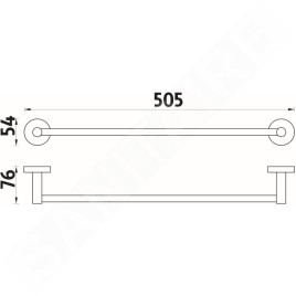 Nimco Unix - Porte-serviettes, longueur 500 mm, chromé UN 13046-26