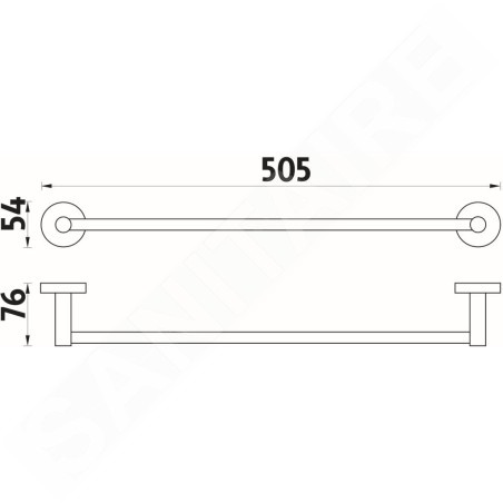 Nimco Unix - Porte-serviettes, longueur 500 mm, chromé UN 13046-26