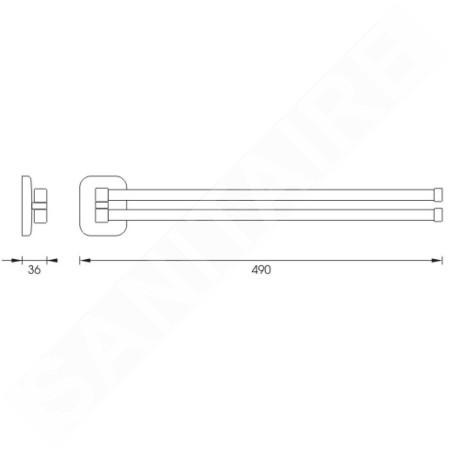 Nimco Simona - Porte-serviettes rotatif, longueur 490 mm, chromé SI 7296-26
