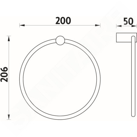 Nimco Bormo - Porte-serviettes rond, diamètre 20 cm, chromé BR 11060L-26
