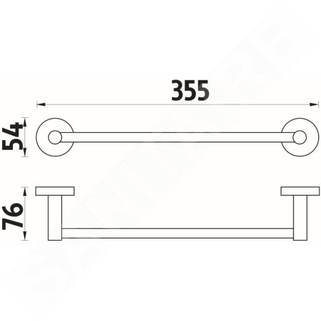 Nimco Unix - Porte-serviettes, 35 cm, chromé UN 13035-26