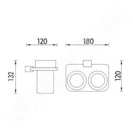 Nimco Kibo - Porte-verre double, chromé Ki X3-58DW-26