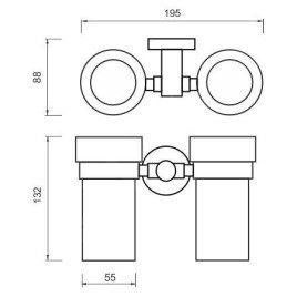 Nimco Unix - Porte-verre double, chromé UN 13058DW-26