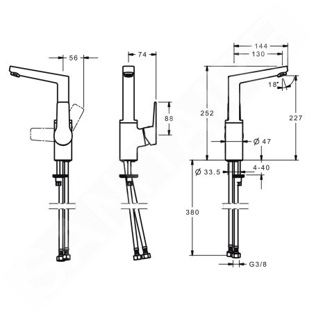 Hansa Twist - Mitigeur de lavabo, chrome 09552205