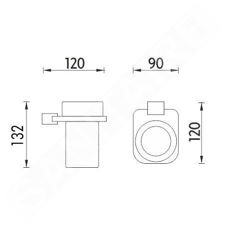 Nimco Kibo - Porte-verre, chromé Ki X3-58W-26