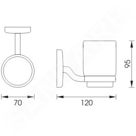 Nimco Simona - Pot à brosse à dents et à dentifrice avec support, chromé SI 7258C-26
