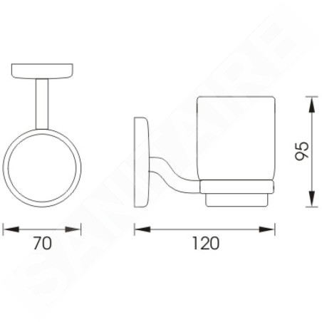Nimco Simona - Pot à brosse à dents et à dentifrice avec support, chromé SI 7258C-26