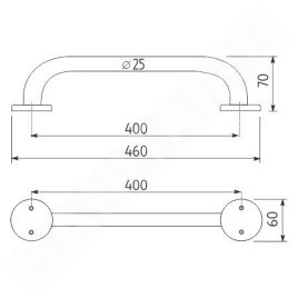 Nimco Poignées - Poignée, longueur 460 mm, acier inoxydable BM 7235-18