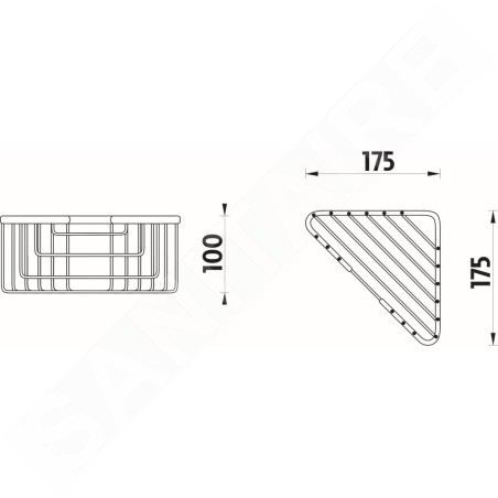 Nimco Open - Étagère d’angle grille, chrome OP 106-26