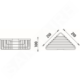 Nimco Open - Étagère d’angle grille, chrome OP 107-26