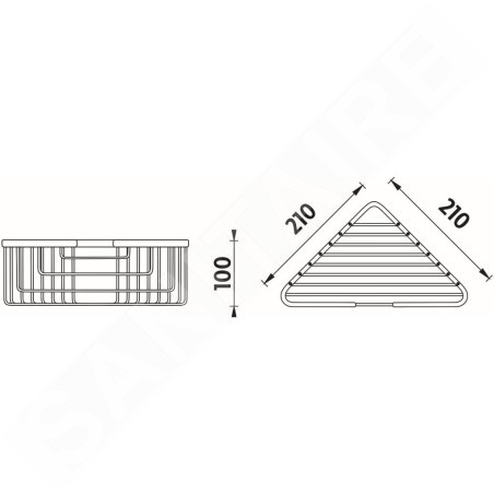 Nimco Open - Étagère d’angle grille, chrome OP 107-26